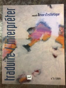 Nouvelle Revue d'esthétique, n° 3, PUF, 2009