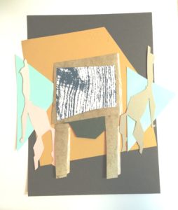 Table bois, Ghislaine Vappereau, collage, 2018